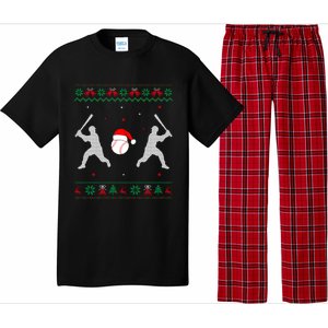 Funny Baseball Ugly Christmas Sweater Xmas Baseball Player Pajama Set