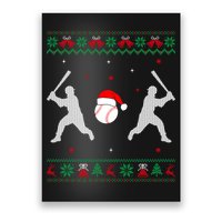 Funny Baseball Ugly Christmas Sweater Xmas Baseball Player Poster