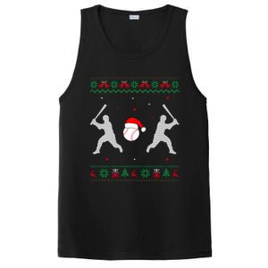 Funny Baseball Ugly Christmas Sweater Xmas Baseball Player PosiCharge Competitor Tank