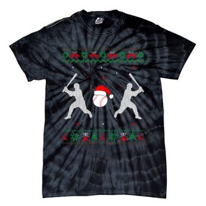 Funny Baseball Ugly Christmas Sweater Xmas Baseball Player Tie-Dye T-Shirt