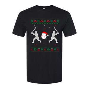 Funny Baseball Ugly Christmas Sweater Xmas Baseball Player Softstyle CVC T-Shirt