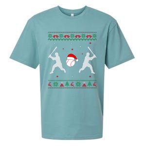 Funny Baseball Ugly Christmas Sweater Xmas Baseball Player Sueded Cloud Jersey T-Shirt