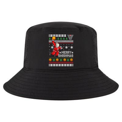 Funny Basketball Ugly Christmas Sweater Santa Merry Swishmas Cool Comfort Performance Bucket Hat