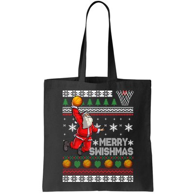 Funny Basketball Ugly Christmas Sweater Santa Merry Swishmas Bag
