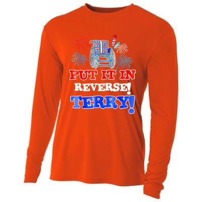 Fireworks Back Up Put It In Reverse Terry Funny 4th Of July Funny Gift Cooling Performance Long Sleeve Crew