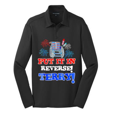 Fireworks Back Up Put It In Reverse Terry Funny 4th Of July Funny Gift Silk Touch Performance Long Sleeve Polo