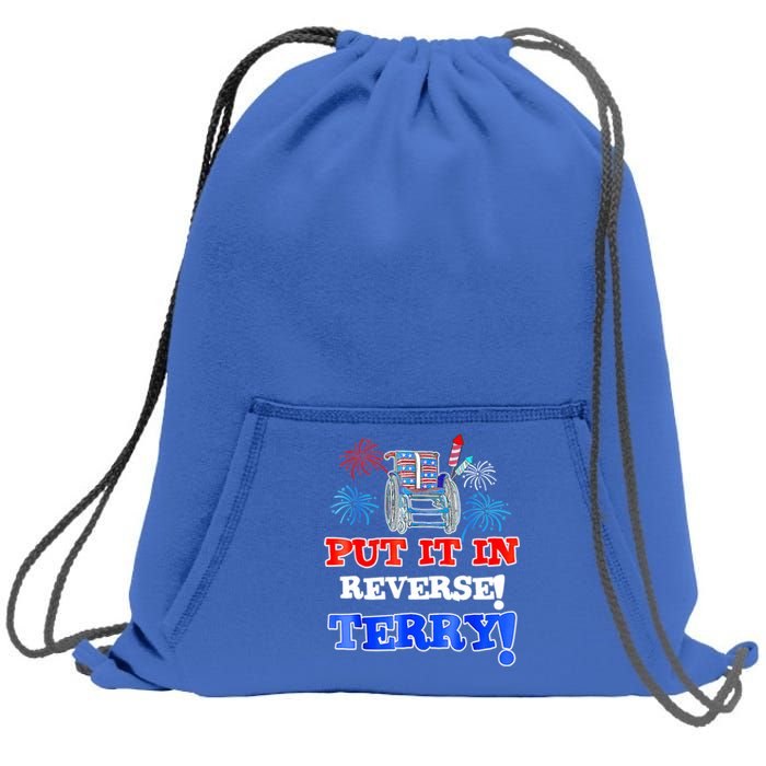 Fireworks Back Up Put It In Reverse Terry Funny 4th Of July Funny Gift Sweatshirt Cinch Pack Bag