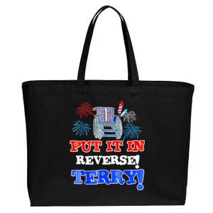 Fireworks Back Up Put It In Reverse Terry Funny 4th Of July Funny Gift Cotton Canvas Jumbo Tote