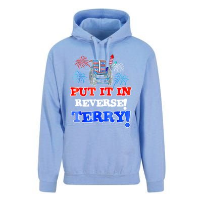 Fireworks Back Up Put It In Reverse Terry Funny 4th Of July Funny Gift Unisex Surf Hoodie