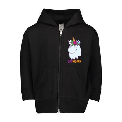 Funny Boonicorn Unicorn Ghost Halloween And Meaningful Gift Toddler Zip Fleece Hoodie