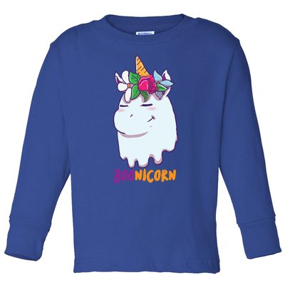 Funny Boonicorn Unicorn Ghost Halloween And Meaningful Gift Toddler Long Sleeve Shirt