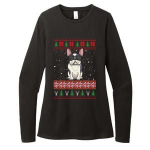 French Bulldog Ugly Christmas Sweater Gift Womens CVC Long Sleeve Shirt