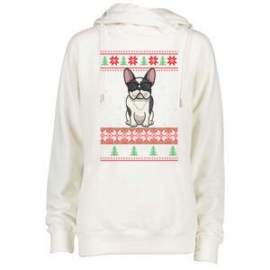 French Bulldog Ugly Christmas Sweater Gift Womens Funnel Neck Pullover Hood