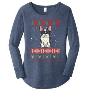 French Bulldog Ugly Christmas Sweater Gift Women's Perfect Tri Tunic Long Sleeve Shirt