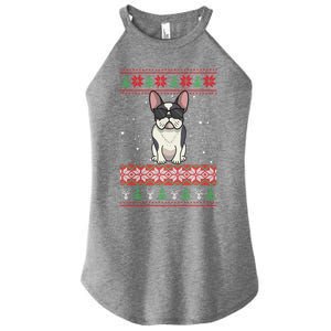 French Bulldog Ugly Christmas Sweater Gift Women's Perfect Tri Rocker Tank