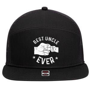 Funny Best Uncle Ever Fist Bump 7 Panel Mesh Trucker Snapback Hat