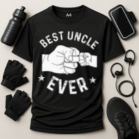 Funny Best Uncle Ever Fist Bump Cooling Performance Crew T-Shirt