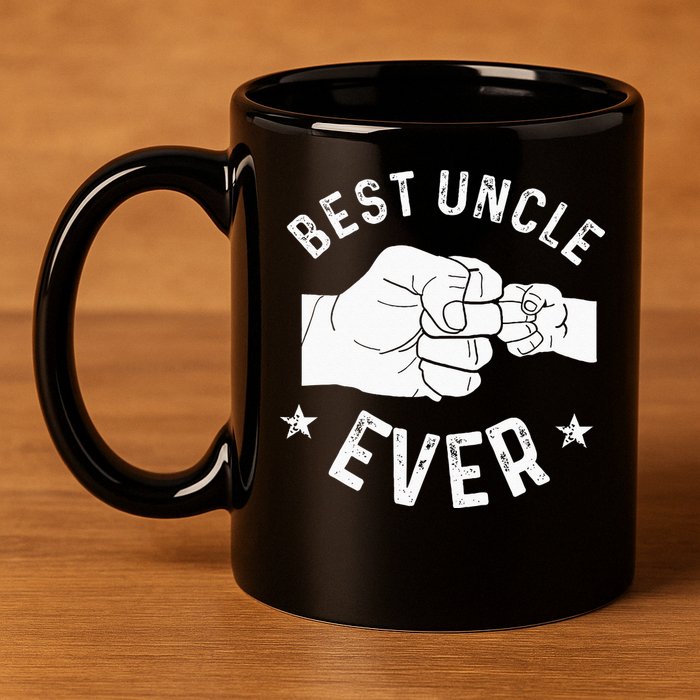 Funny Best Uncle Ever Fist Bump 11oz C Handle Ceramic Mug