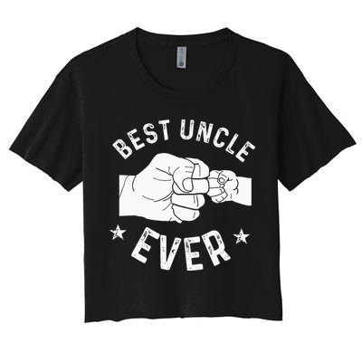 Funny Best Uncle Ever Fist Bump Crop Top