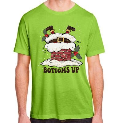 Funny Bottoms Up Santa Claus Christmas Holiday Drinking Adult ChromaSoft Performance T-Shirt