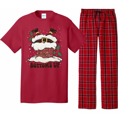 Funny Bottoms Up Santa Claus Christmas Holiday Drinking Pajama Set