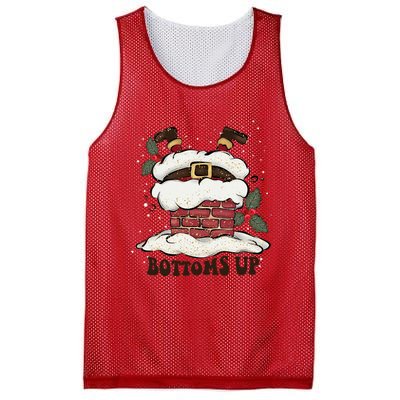 Funny Bottoms Up Santa Claus Christmas Holiday Drinking Mesh Reversible Basketball Jersey Tank