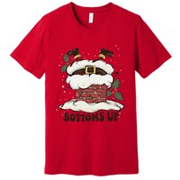 Funny Bottoms Up Santa Claus Christmas Holiday Drinking Premium T-Shirt