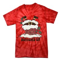 Funny Bottoms Up Santa Claus Christmas Holiday Drinking Tie-Dye T-Shirt