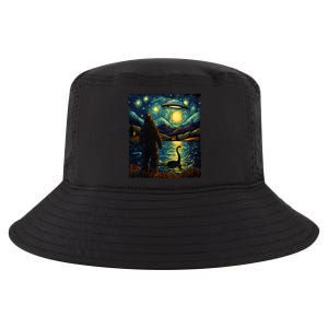 Funny Bigfoot Ufo And Nessie Van Gogh Starry Night Painting Cool Comfort Performance Bucket Hat