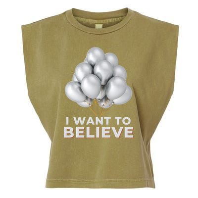 Funny Balloon UFO China Hoax Fake News Garment-Dyed Women's Muscle Tee