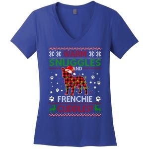 French Bulldog Ugly Christmas Sweater Xmas Pajama Dog Lover Meaningful Gift Women's V-Neck T-Shirt