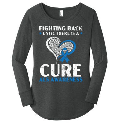 Fighting Back Until There Is A Cure ALS Awareness Women's Perfect Tri Tunic Long Sleeve Shirt