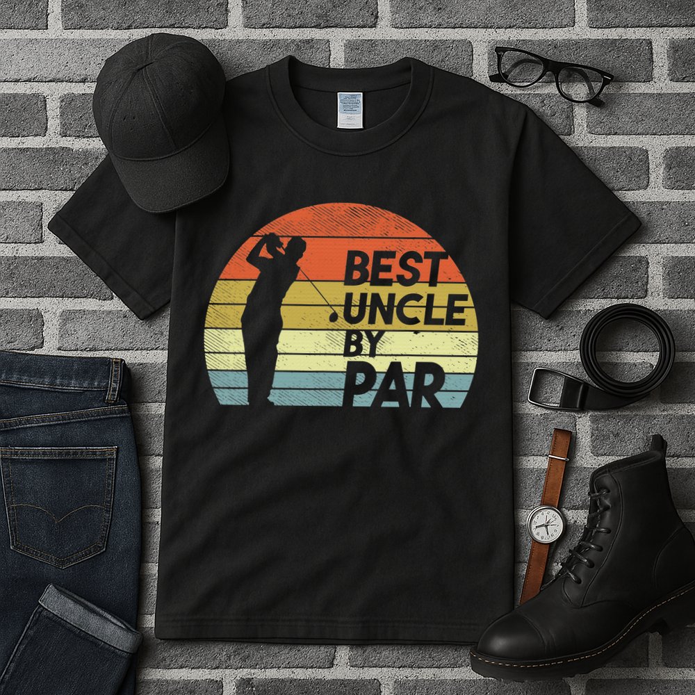 Funny Best Uncle By Par Fathers Day Golf Golfing Tall T-Shirt