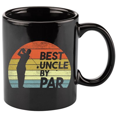 Funny Best Uncle By Par Fathers Day Golf Golfing 11oz C Handle Ceramic Mug