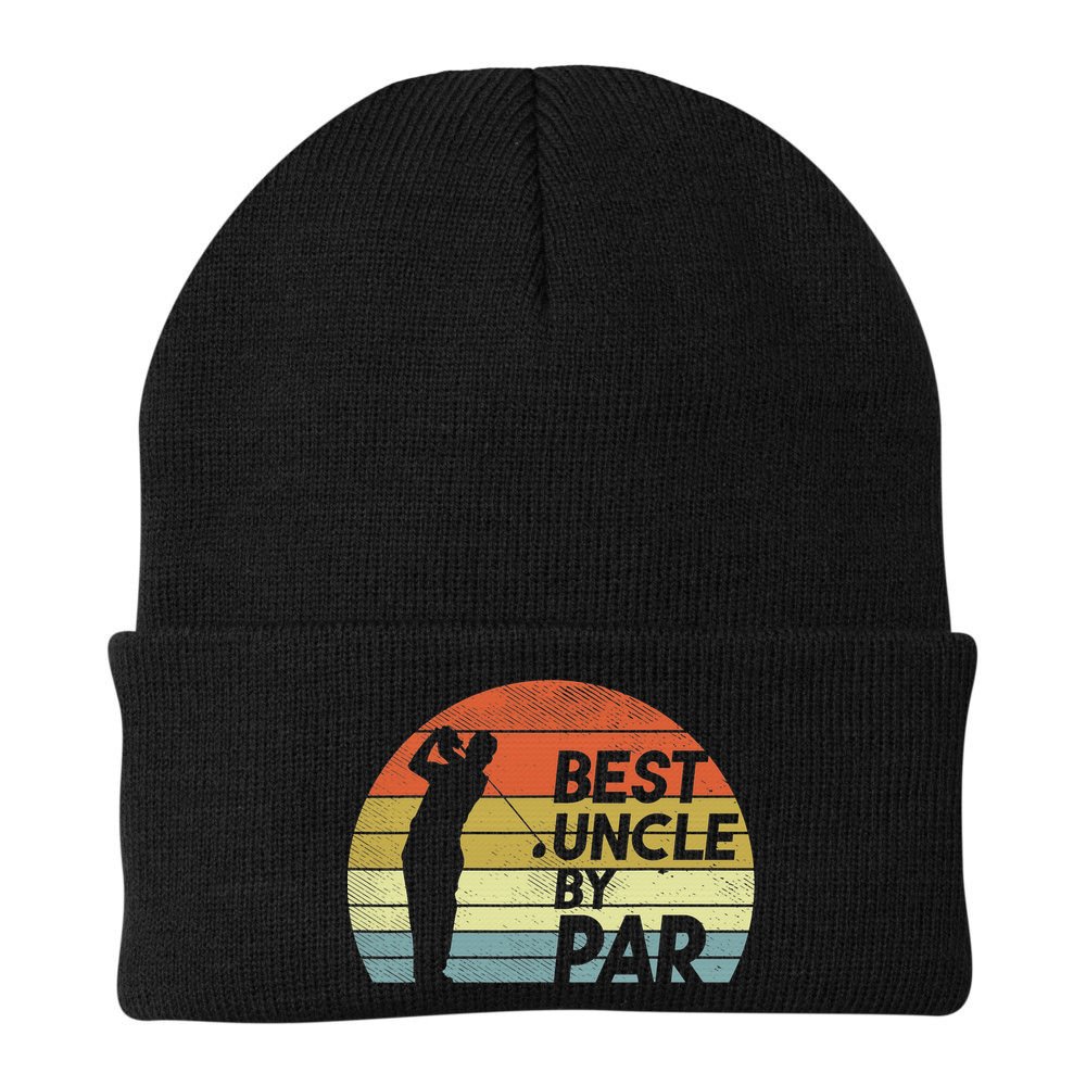 Funny Best Uncle By Par Fathers Day Golf Golfing Beanie
