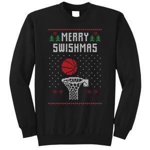 Funny Basketball Ugly Christmas Sweater Gift Merry Swishmas Sweatshirt