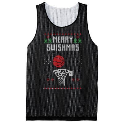 Funny Basketball Ugly Christmas Sweater Gift Merry Swishmas Mesh Reversible Basketball Jersey Tank