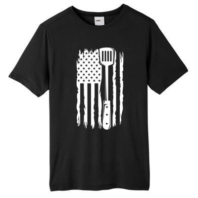 Funny Bbq Us Flag American Chef Grillfather Barbecue Grillin Gift Tall Fusion ChromaSoft Performance T-Shirt