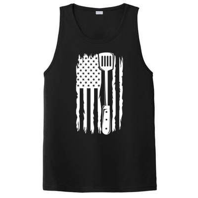 Funny Bbq Us Flag American Chef Grillfather Barbecue Grillin Gift PosiCharge Competitor Tank