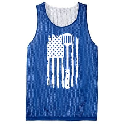 Funny Bbq Us Flag American Chef Grillfather Barbecue Grillin Gift Mesh Reversible Basketball Jersey Tank