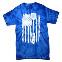 Funny Bbq Us Flag American Chef Grillfather Barbecue Grillin Gift Tie-Dye T-Shirt