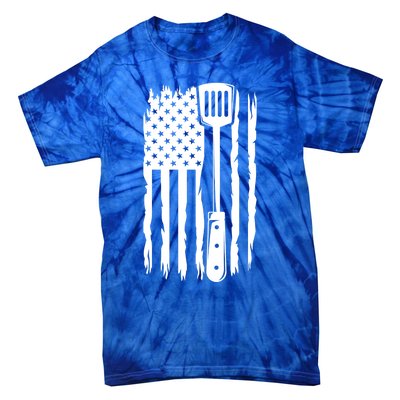 Funny Bbq Us Flag American Chef Grillfather Barbecue Grillin Gift Tie-Dye T-Shirt