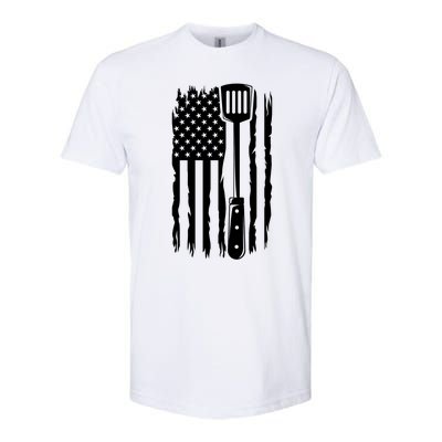 Funny Bbq Us Flag American Chef Grillfather Barbecue Grillin Gift Softstyle CVC T-Shirt