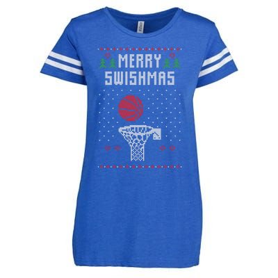 Funny Basketball Ugly Christmas Sweater Gift Merry Swishmas Enza Ladies Jersey Football T-Shirt