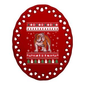 French Bulldog Ugly Christmas Funny Gift Funny Gift Ceramic Oval Ornament