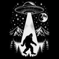Funny Bigfoot Ufo Abduction Sasquatch Alien Extraterrestrial Drawstring Bag
