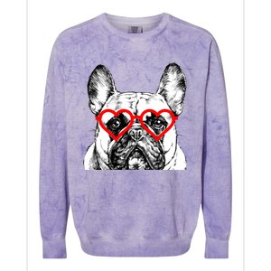 French Bulldog Valentines Day Frenchie Mom Dog Lover Gift Colorblast Crewneck Sweatshirt