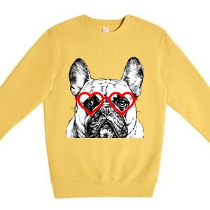 French Bulldog Valentines Day Frenchie Mom Dog Lover Gift Premium Crewneck Sweatshirt