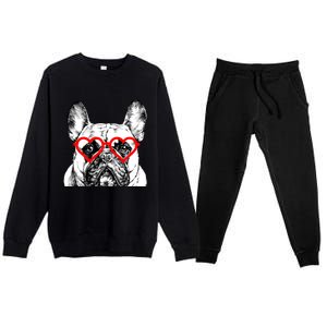 French Bulldog Valentines Day Frenchie Mom Dog Lover Gift Premium Crewneck Sweatsuit Set