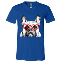 French Bulldog Valentines Day Frenchie Mom Dog Lover Gift V-Neck T-Shirt